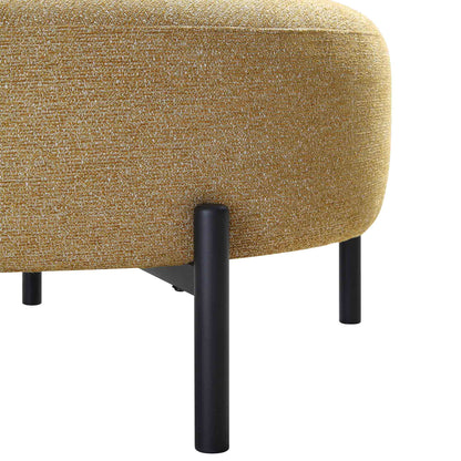 Fauteuil Amboise avec coussin boule, tissu texturé souci