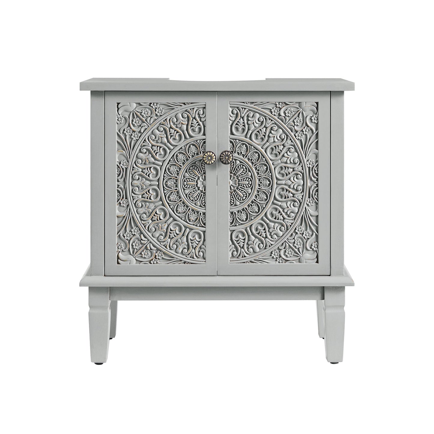 Meuble-lavabo de salle de bain sculpté Chantilly gris moyen