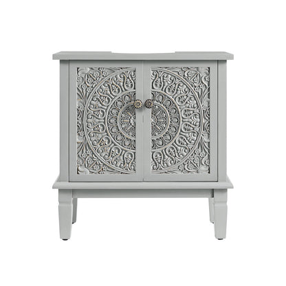 Meuble-lavabo de salle de bain sculpté Chantilly gris moyen