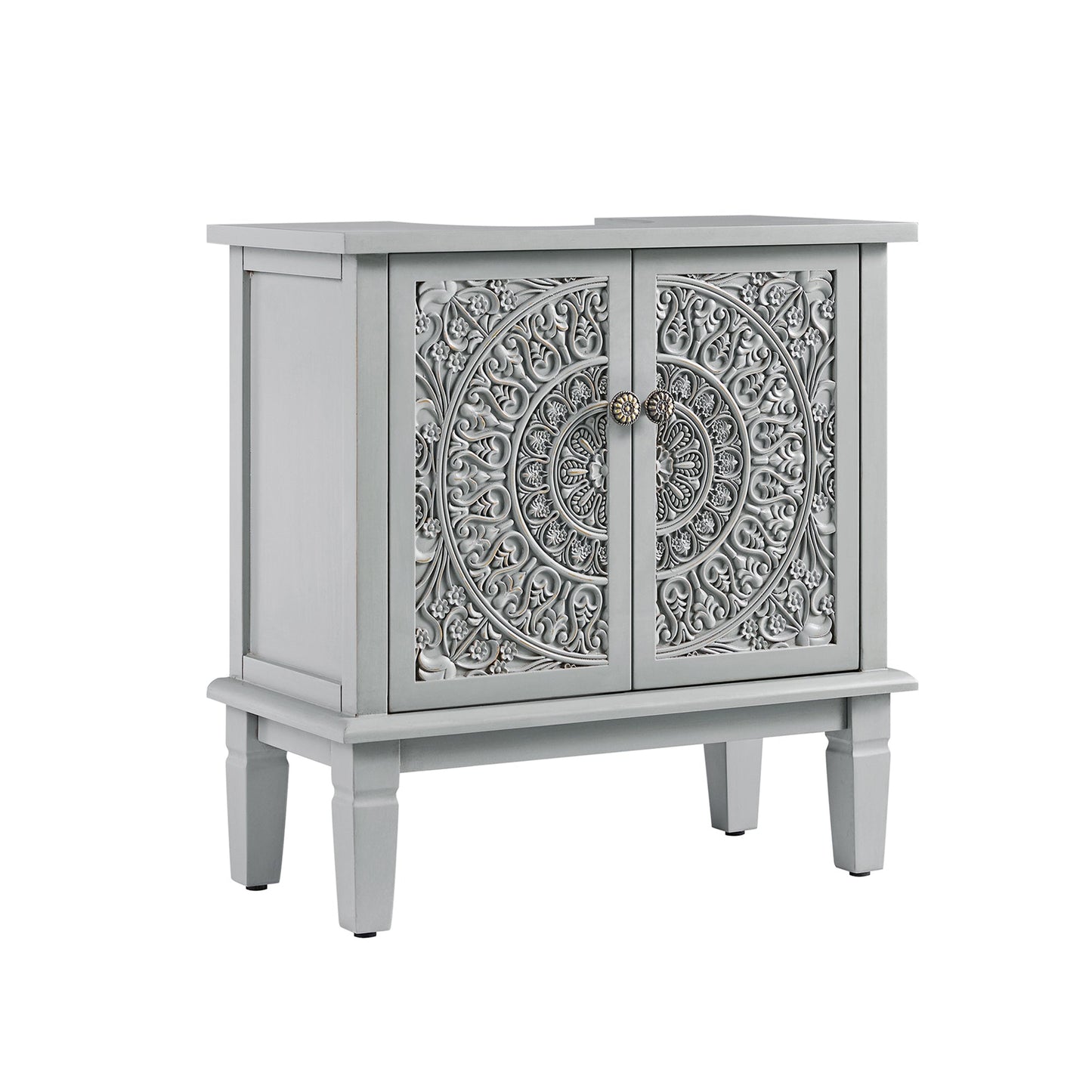 Meuble-lavabo de salle de bain sculpté Chantilly gris moyen