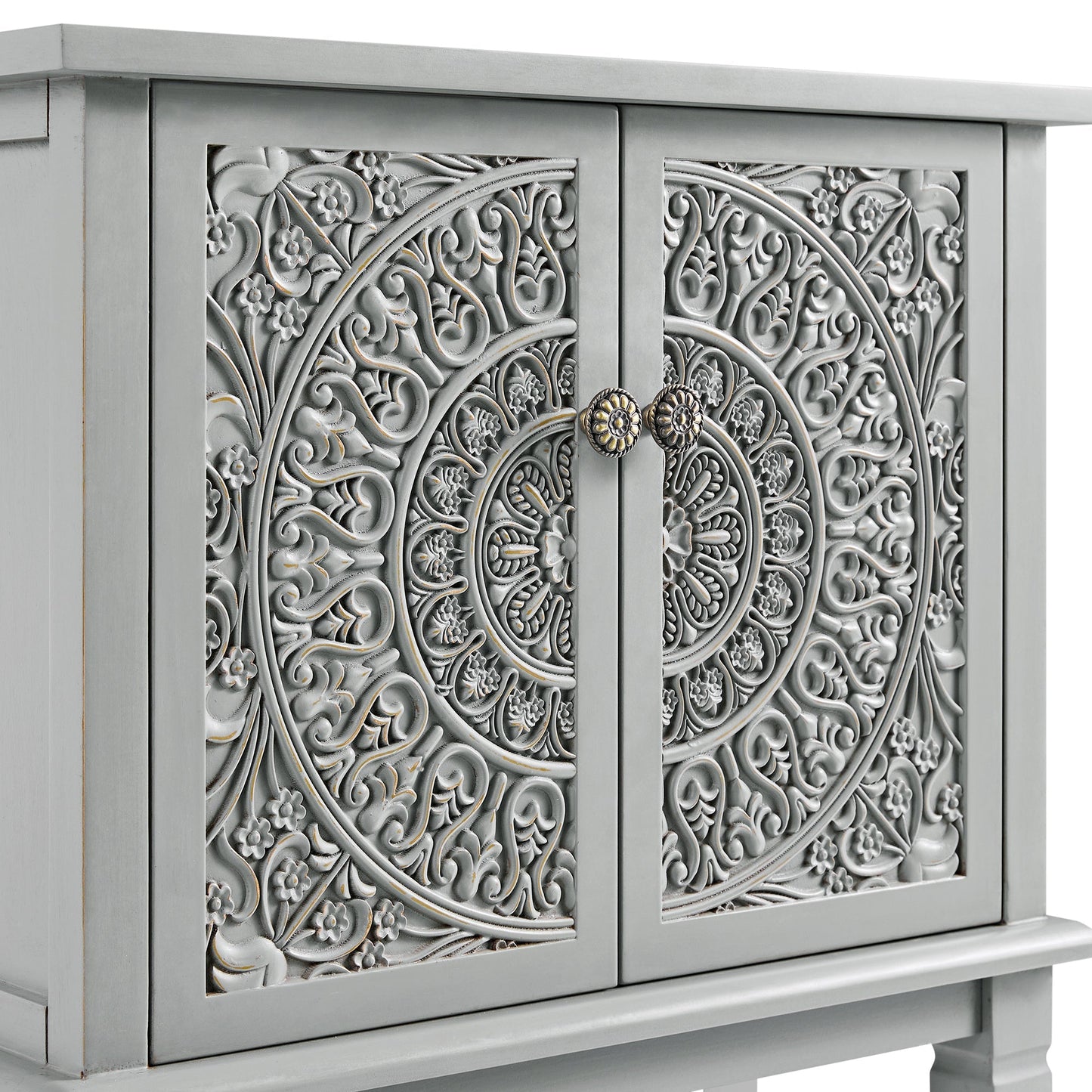 Meuble-lavabo de salle de bain sculpté Chantilly gris moyen