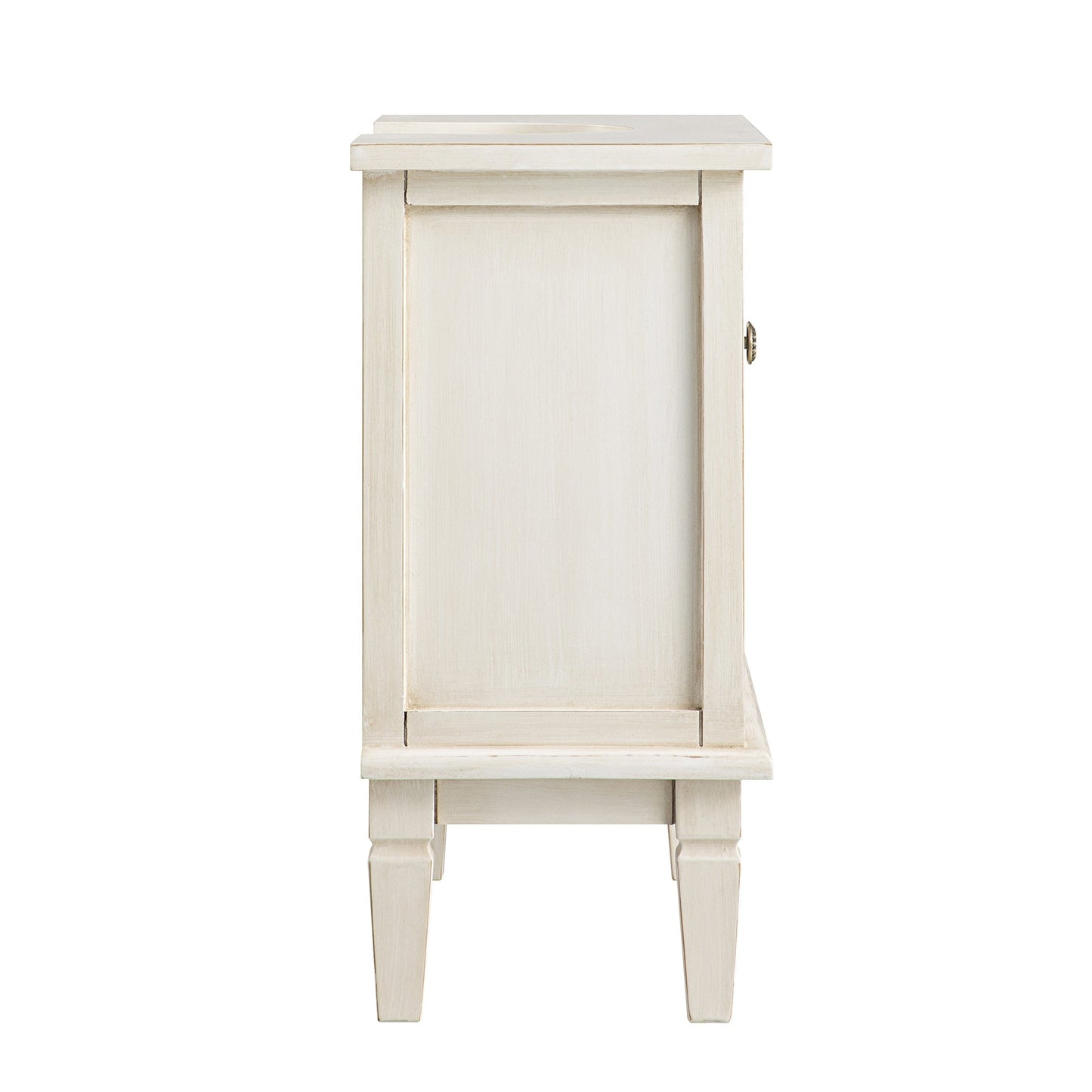 Meuble-lavabo de salle de bain sculpté blanchi à la chaux Chantilly