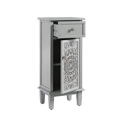 Armoire de salle de bain sculptée Chantilly gris moyen