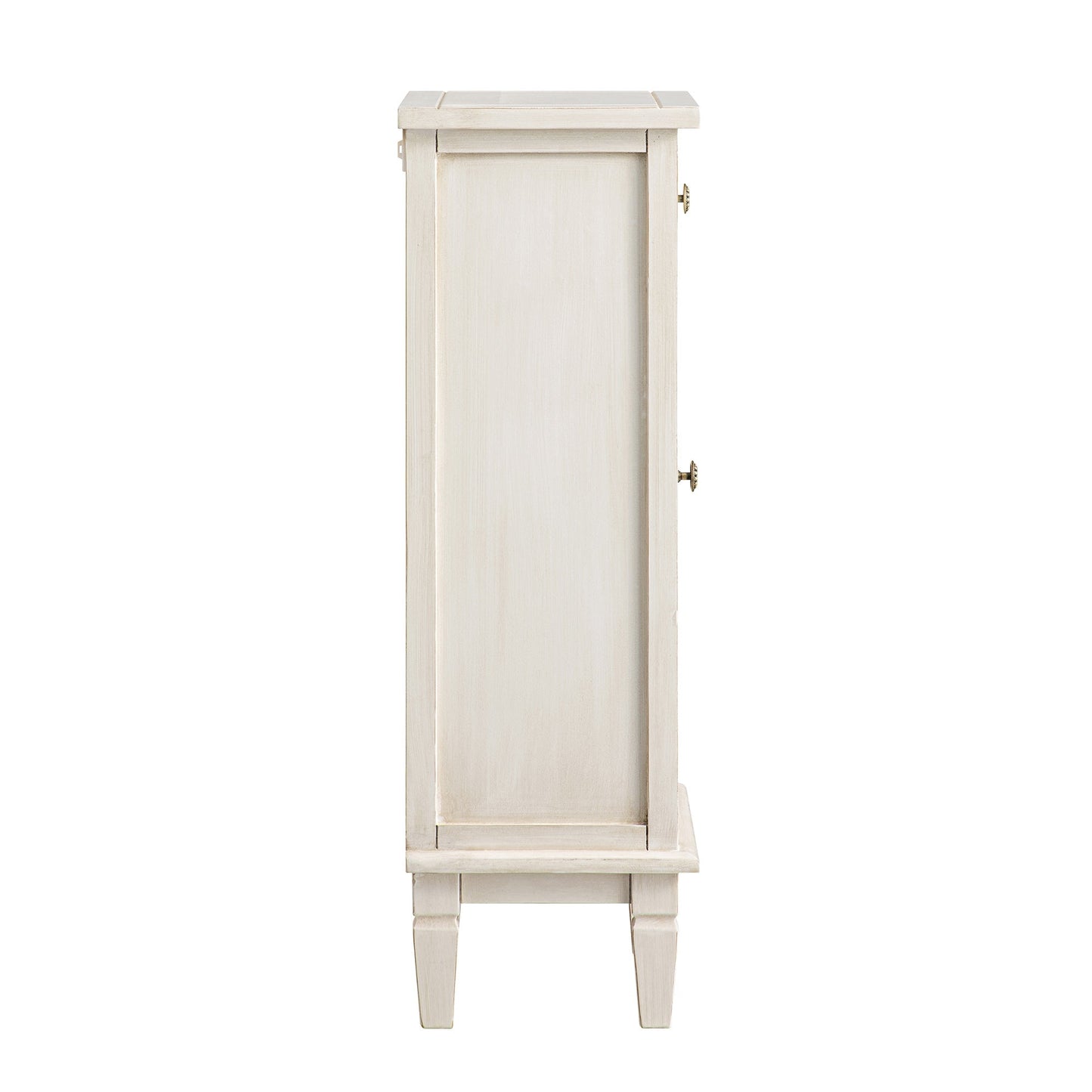 Armoire de salle de bain sculptée blanchie à la chaux de Chantilly