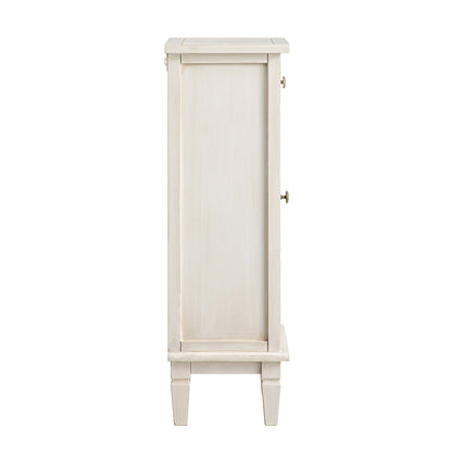 Armoire de salle de bain sculptée blanchie à la chaux de Chantilly