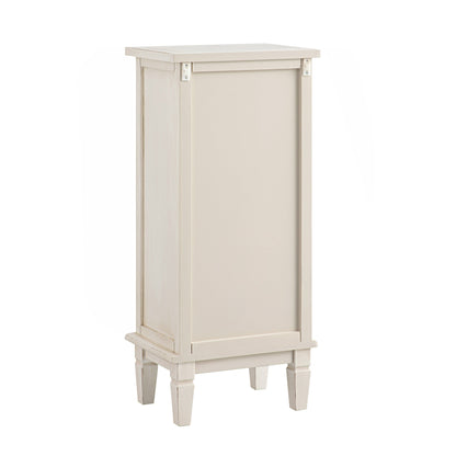 Armoire de salle de bain sculptée blanchie à la chaux de Chantilly