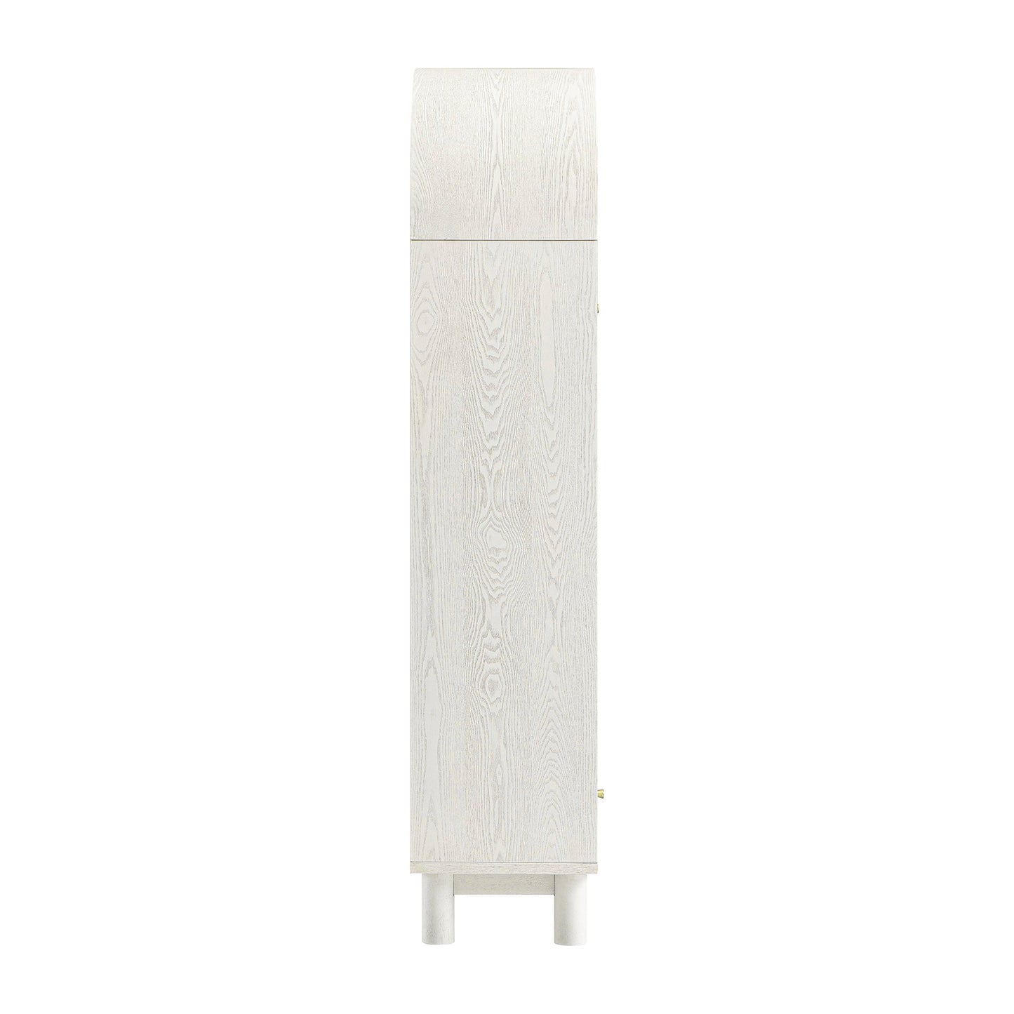 Grand meuble de rangement Maude, frêne blanc lavé avec raphia
