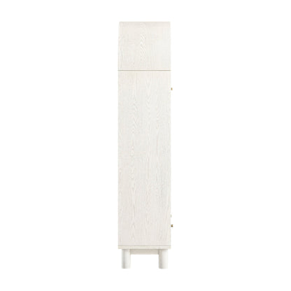 Grand meuble de rangement Maude, frêne blanc lavé