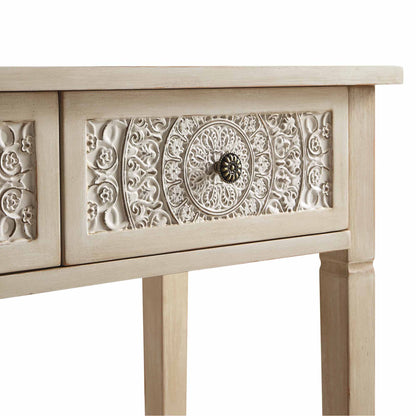 Console sculptée blanchie à la chaux de Chantilly