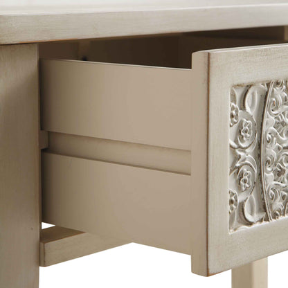 Console sculptée blanchie à la chaux de Chantilly