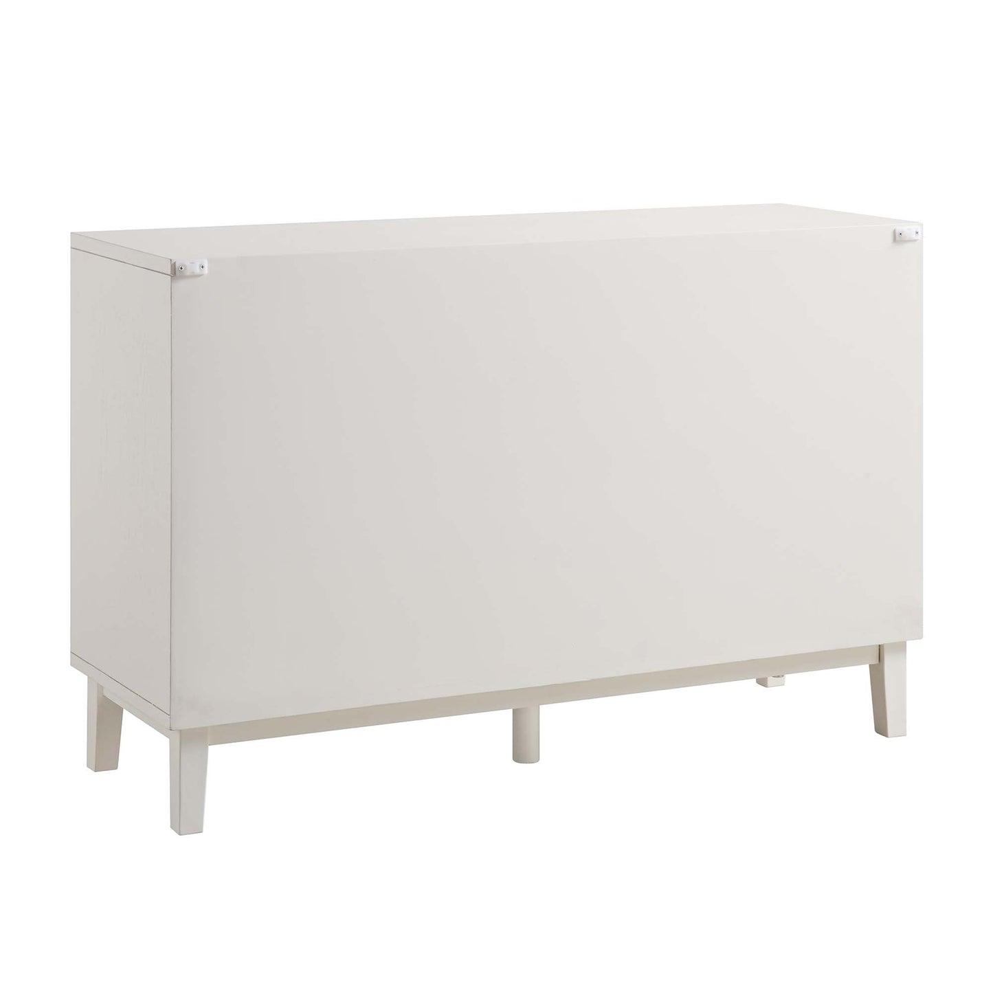 Commode 6 tiroirs sculptée Bianca Chip, beige sable et ivoire