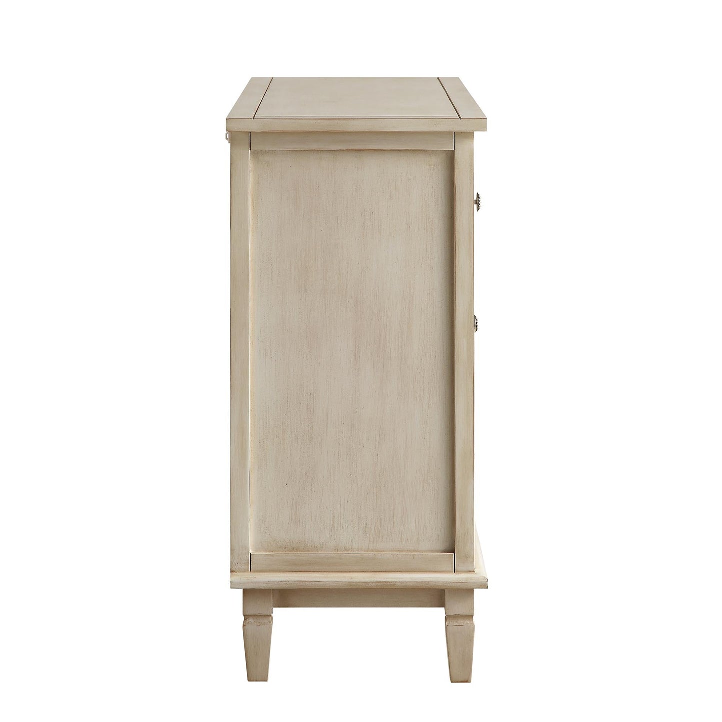 Commode 3 tiroirs sculptée blanchie à la chaux de Chantilly