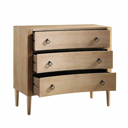 Commode concave 3 tiroirs Thalia, naturel