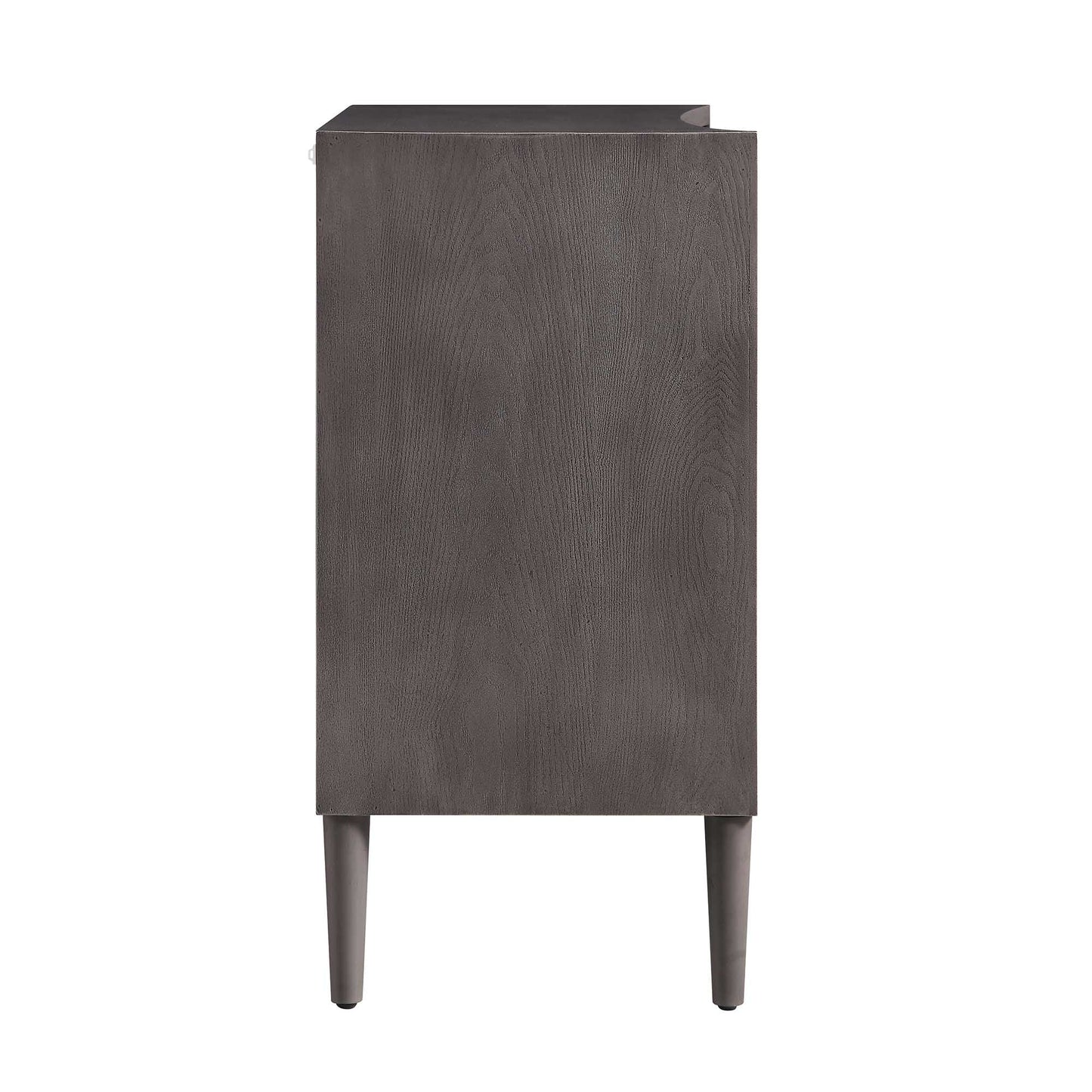 Commode concave Thalia à 3 tiroirs, chêne argenté