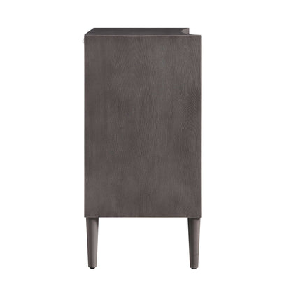 Commode concave Thalia à 3 tiroirs, chêne argenté