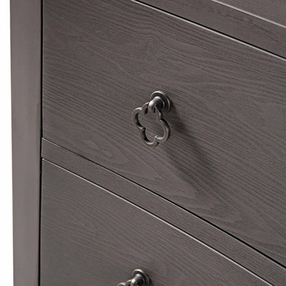 Commode concave Thalia à 3 tiroirs, chêne argenté