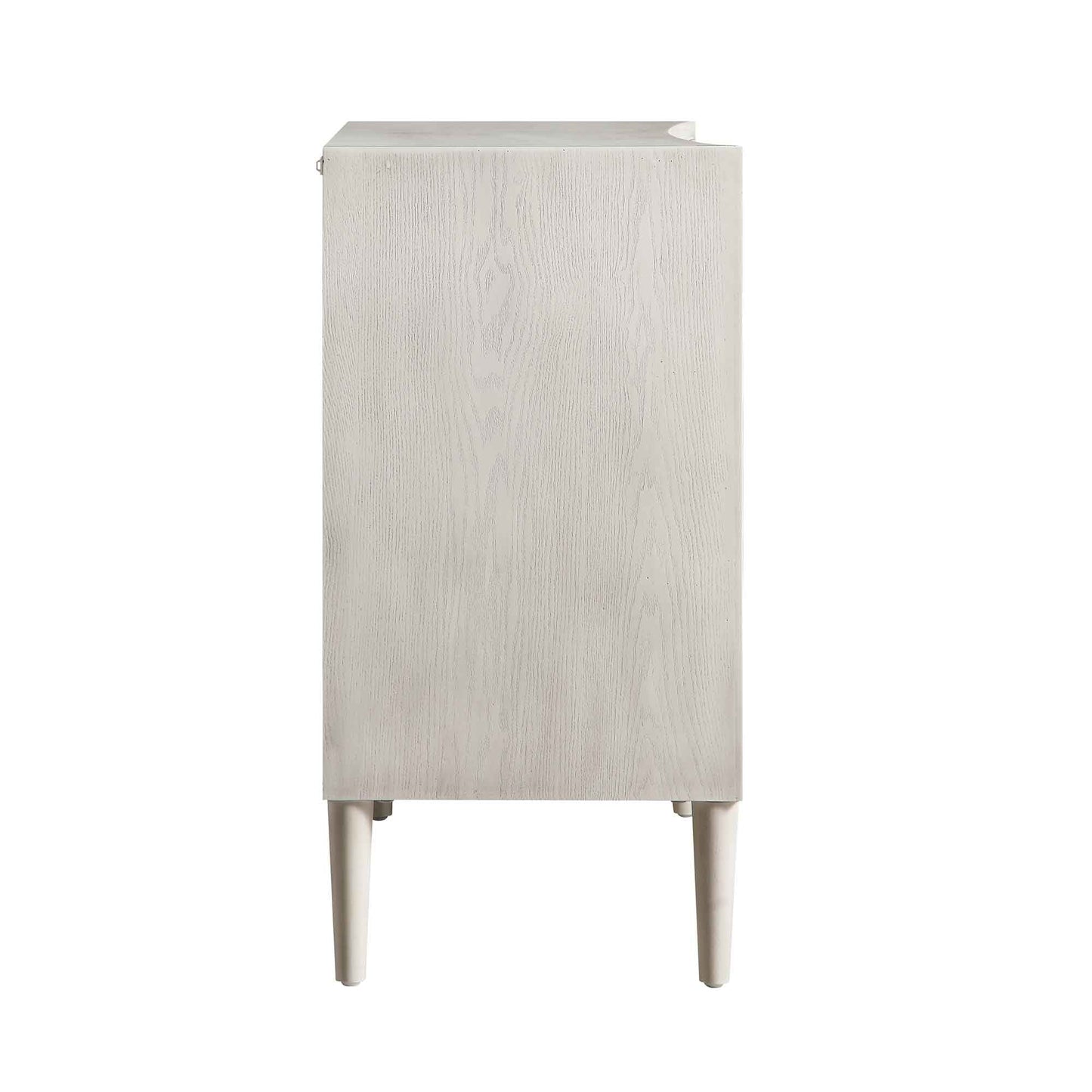 Commode concave Thalia à 3 tiroirs, blanc délavé