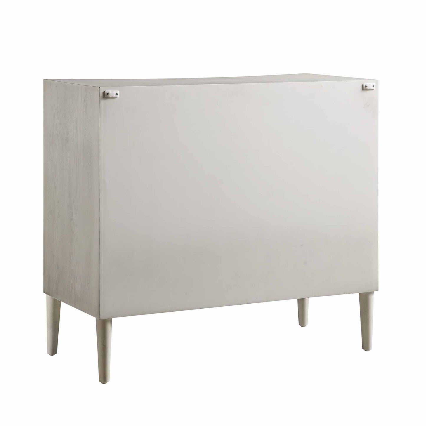 Commode concave Thalia à 3 tiroirs, blanc délavé