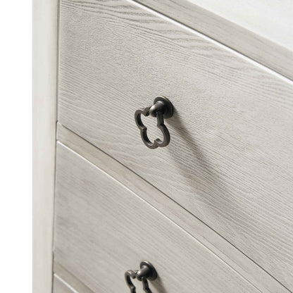 Commode concave Thalia à 3 tiroirs, blanc délavé