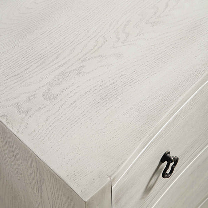 Commode concave Thalia à 3 tiroirs, blanc délavé