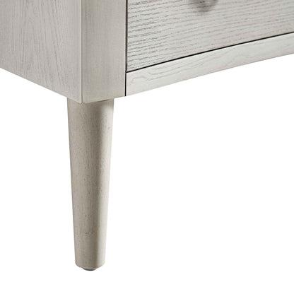 Commode concave Thalia à 3 tiroirs, blanc délavé