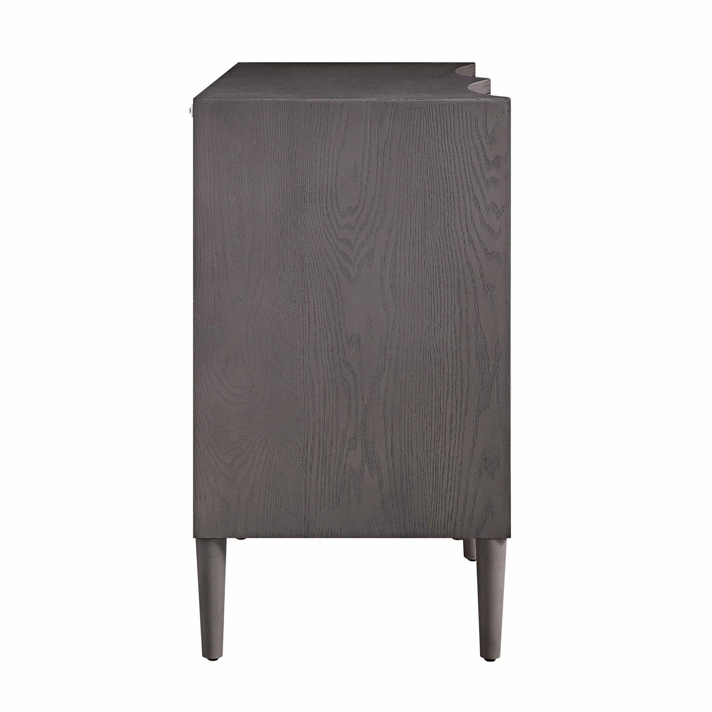 Commode double concave à six tiroirs Thalia, chêne argenté