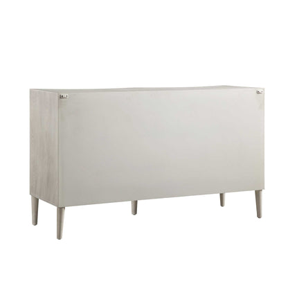 Commode double concave à six tiroirs Thalia, blanc délavé