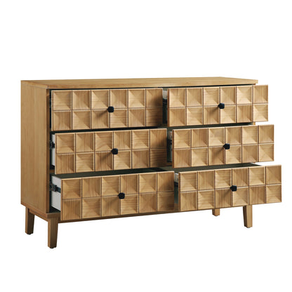 Commode 6 tiroirs Gibbs, naturel