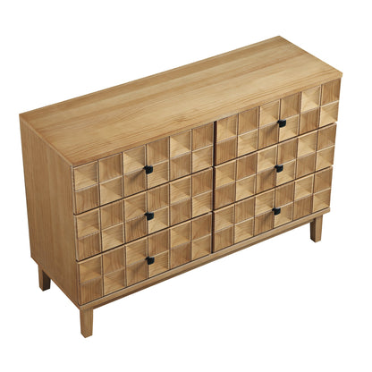 Commode 6 tiroirs Gibbs, naturel