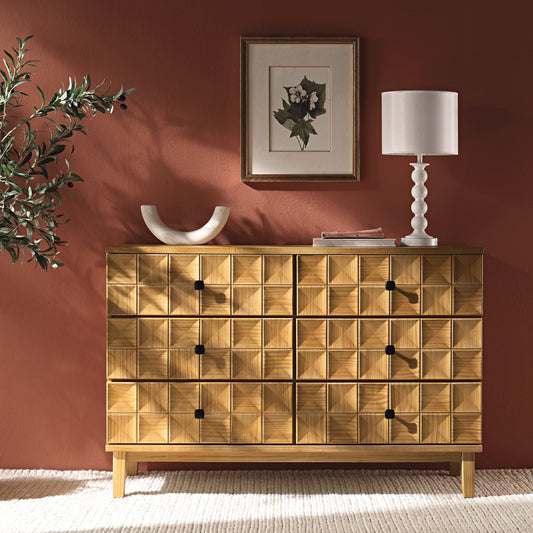 Commode 6 tiroirs Gibbs, naturel