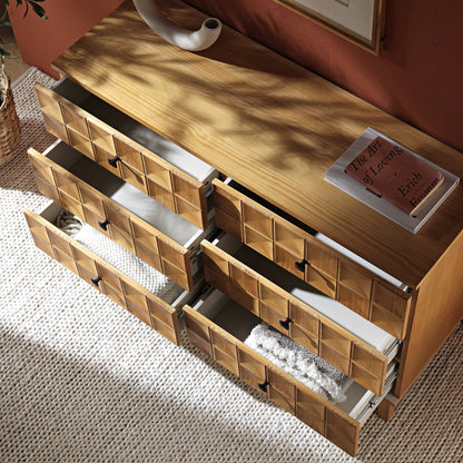 Commode 6 tiroirs Gibbs, naturel