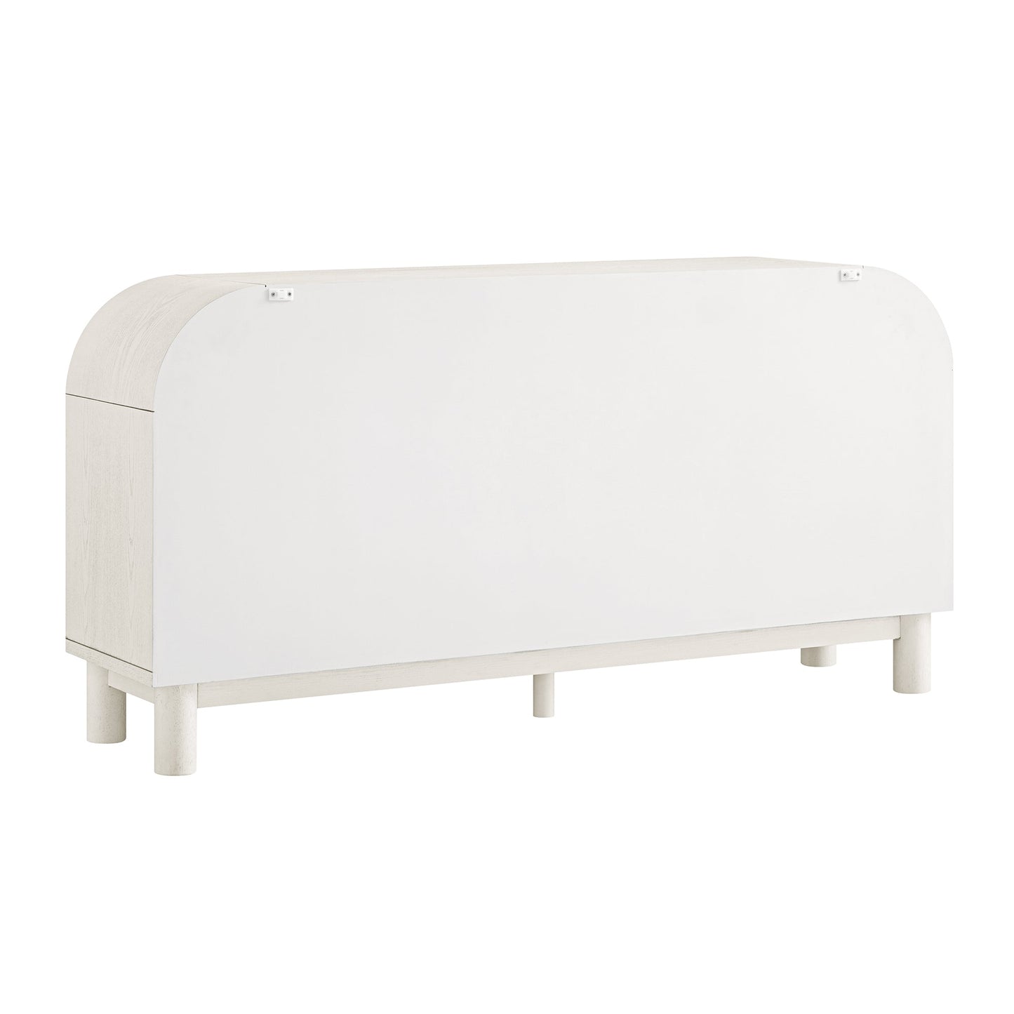 Commode Maude 6 tiroirs, frêne blanc lavé avec raphia