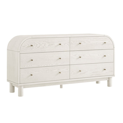 Commode Maude 6 tiroirs, frêne blanc lavé
