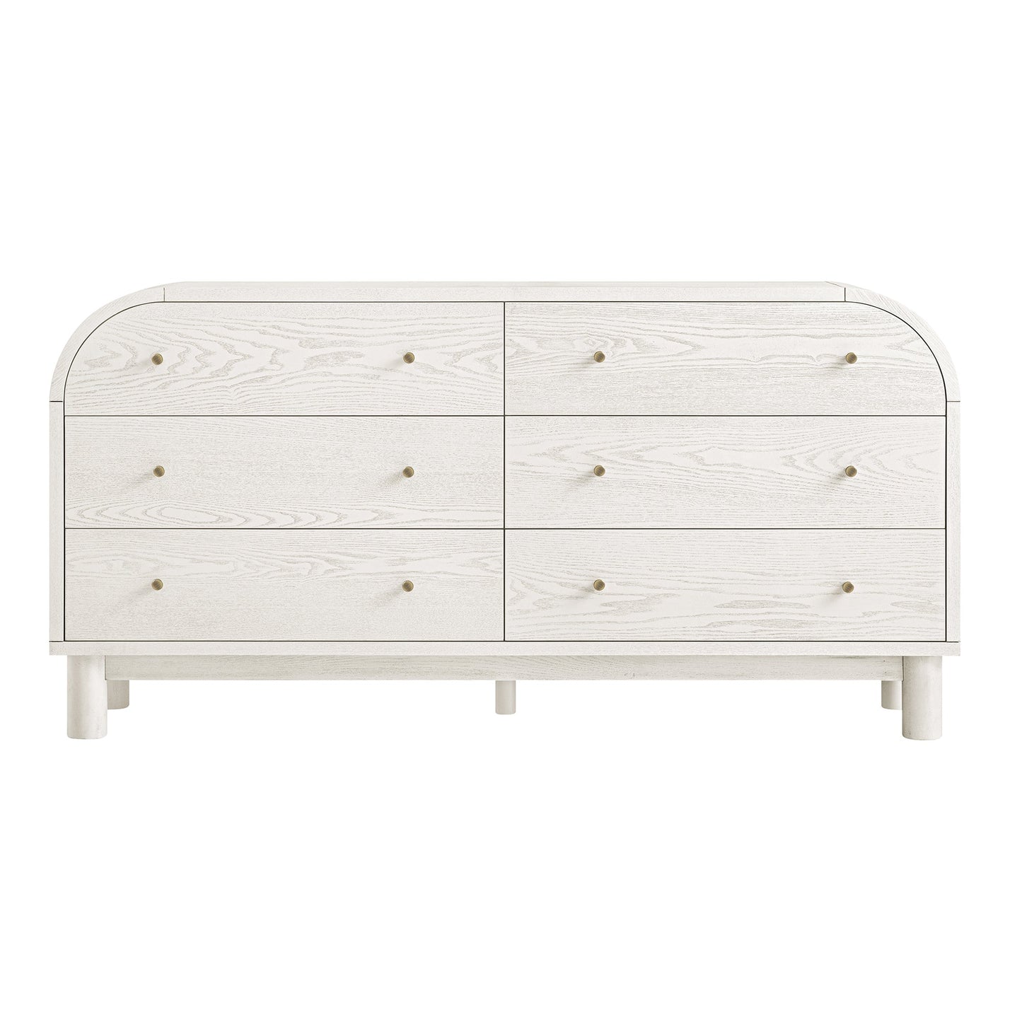 Commode Maude 6 tiroirs, frêne blanc lavé