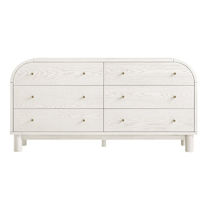 Commode Maude 6 tiroirs, frêne blanc lavé