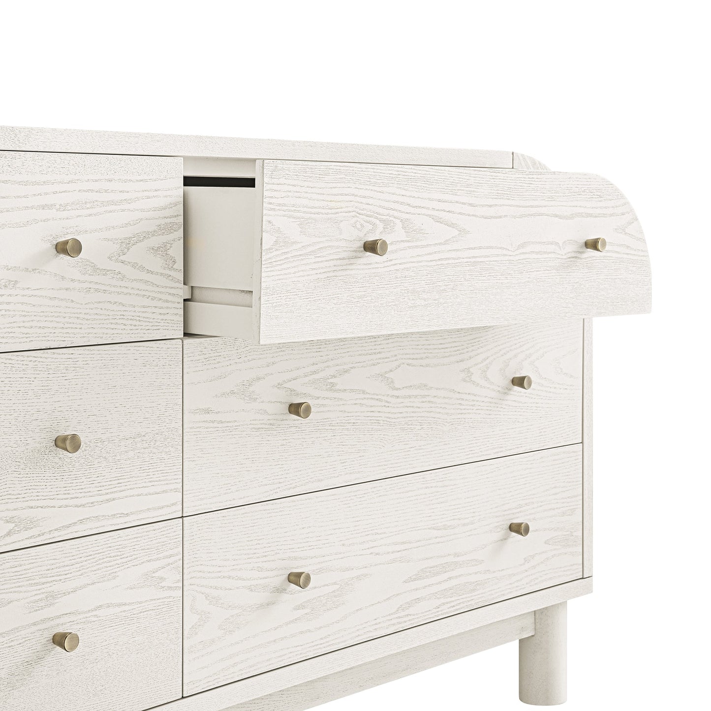 Commode Maude 6 tiroirs, frêne blanc lavé