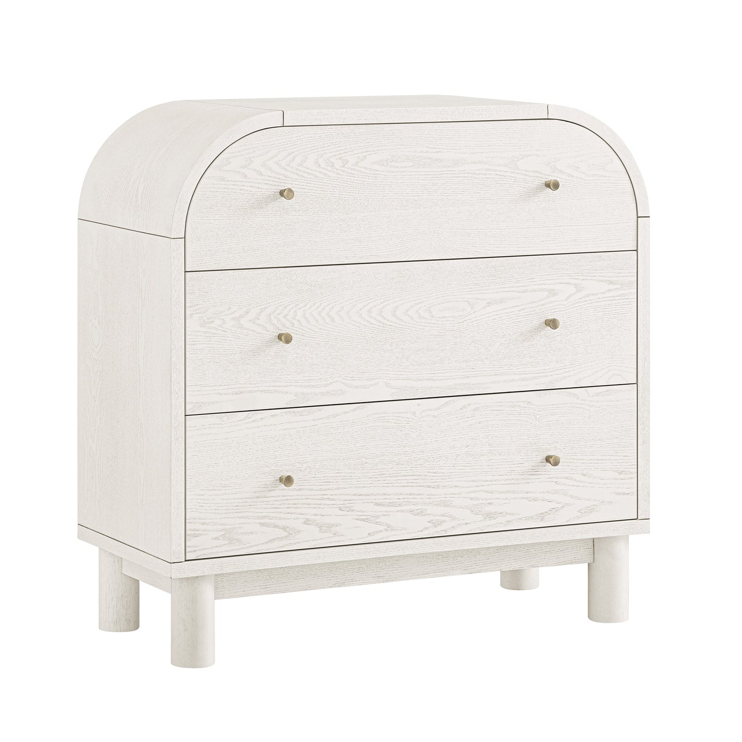 Commode 3 tiroirs Maude, frêne blanc lavé