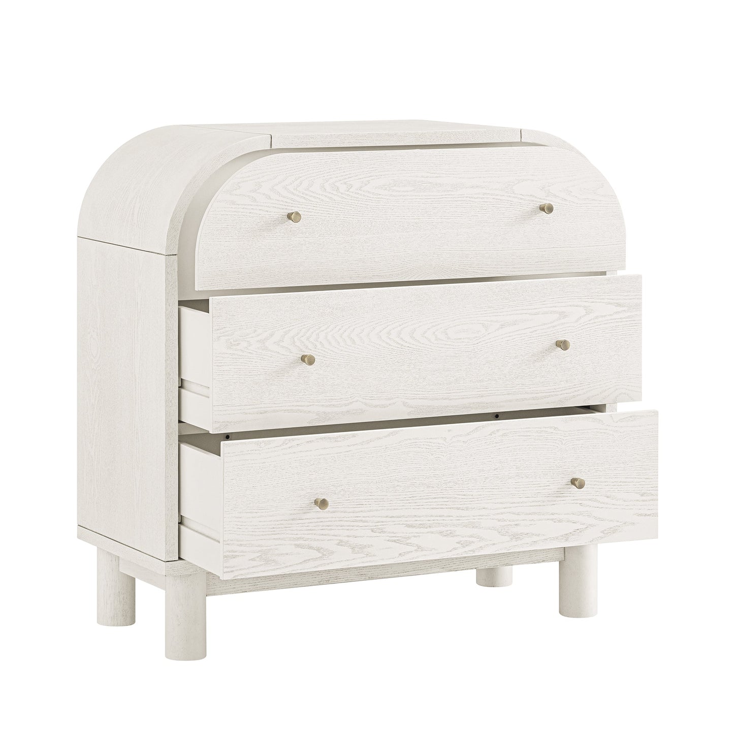Commode 3 tiroirs Maude, frêne blanc lavé