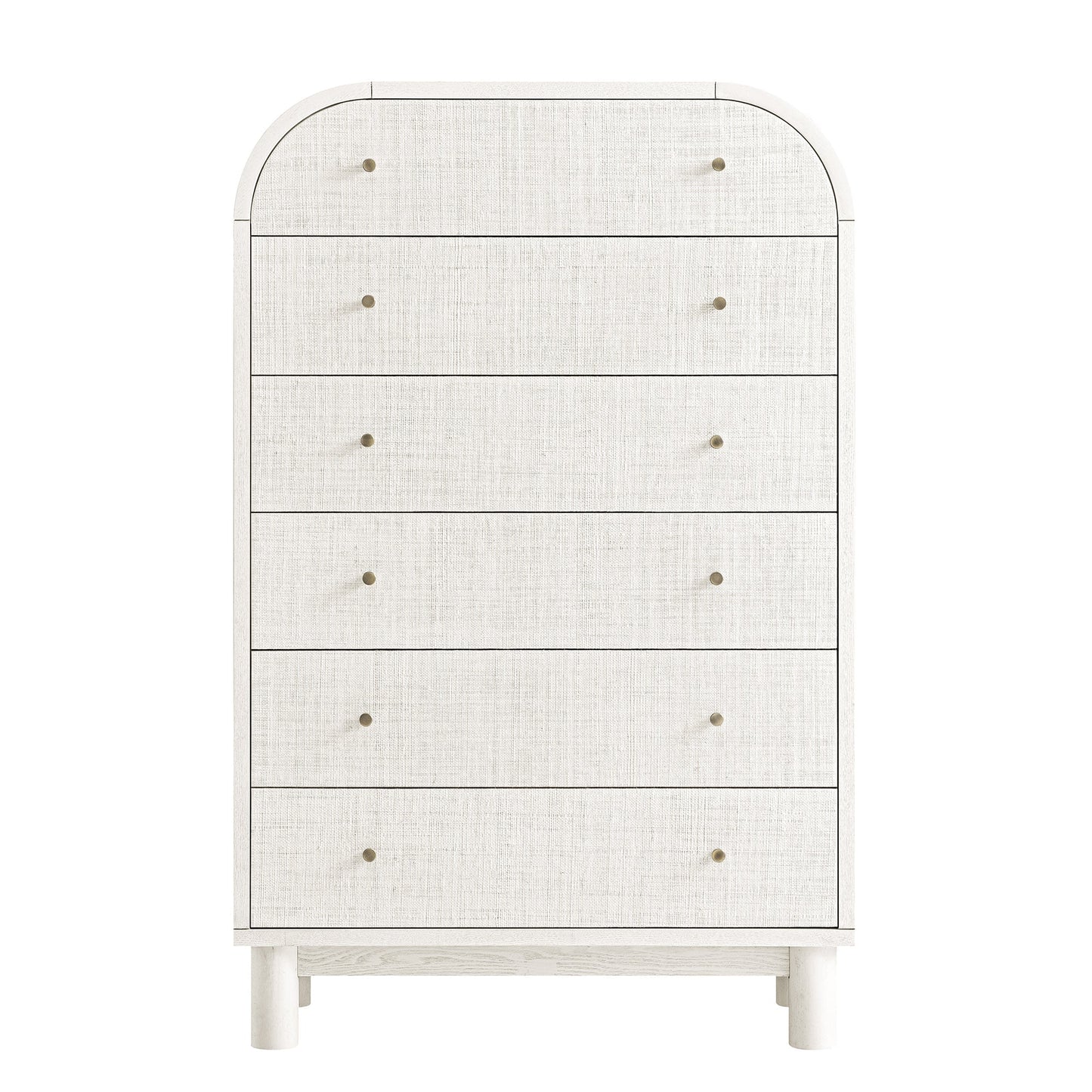 Commode haute Maude, frêne blanc lavé avec raphia