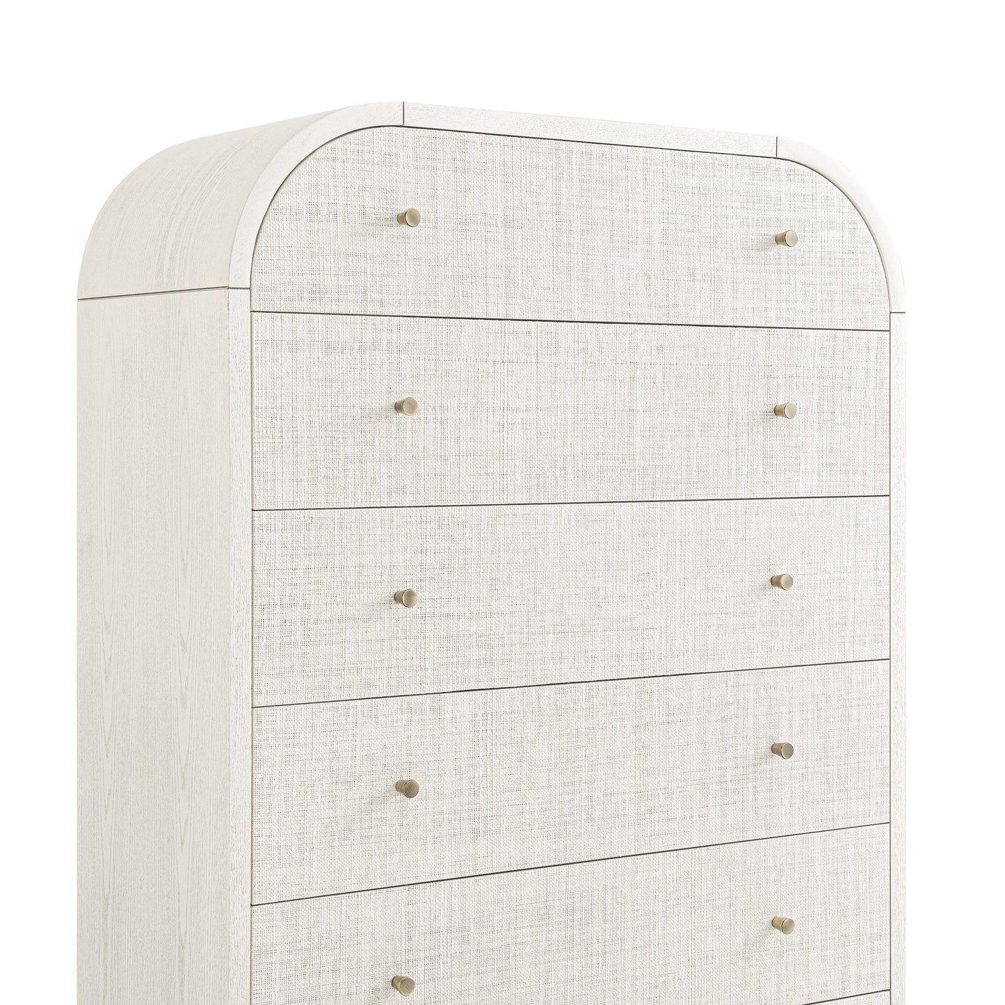 Commode haute Maude, frêne blanc lavé avec raphia