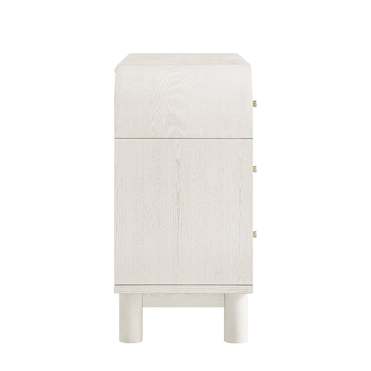 Commode Maude à 9 tiroirs, frêne blanc lavé
