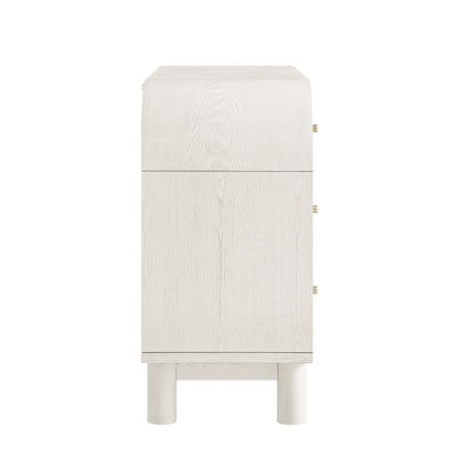 Commode Maude à 9 tiroirs, frêne blanc lavé