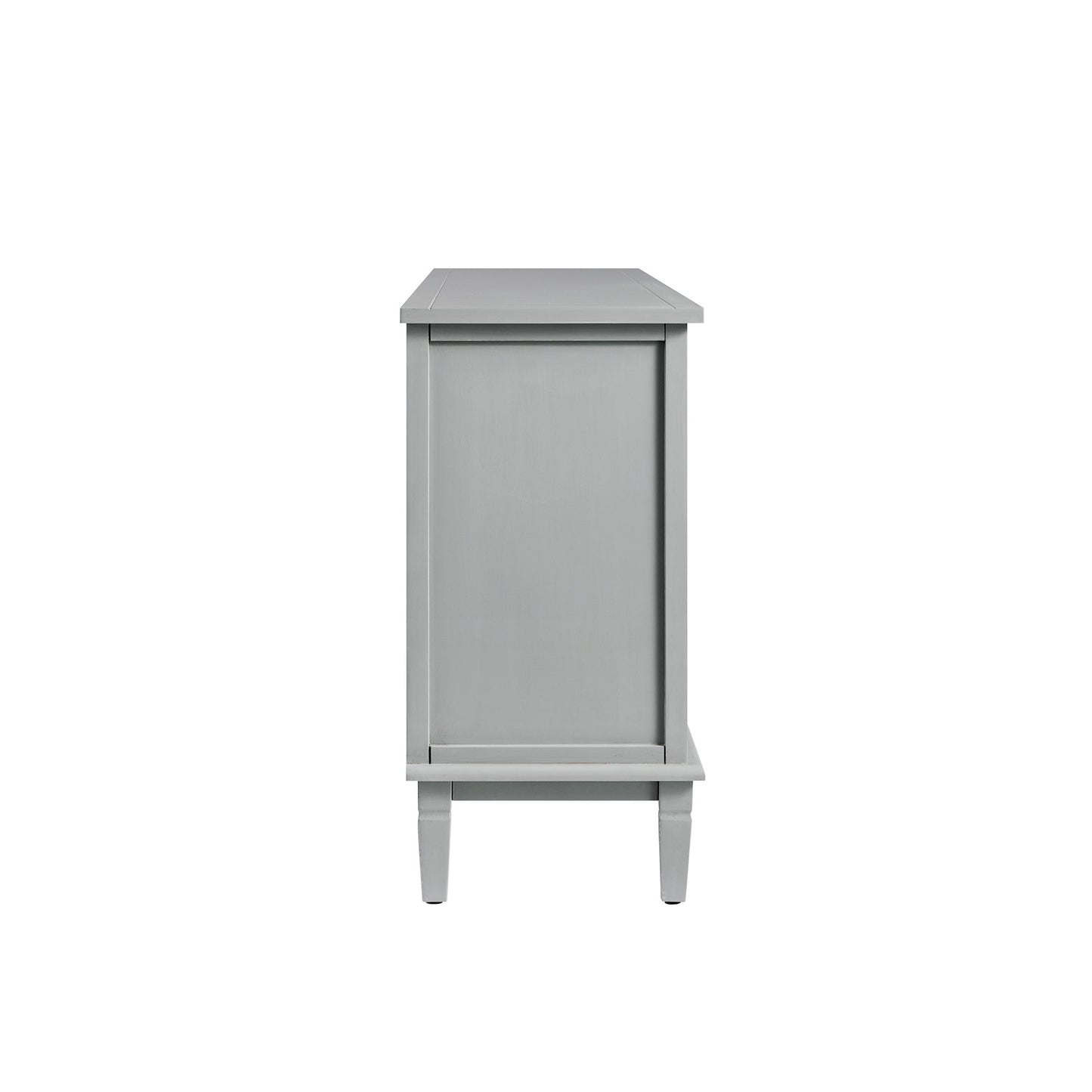 Commode large à 6 tiroirs sculptée Chantilly gris moyen