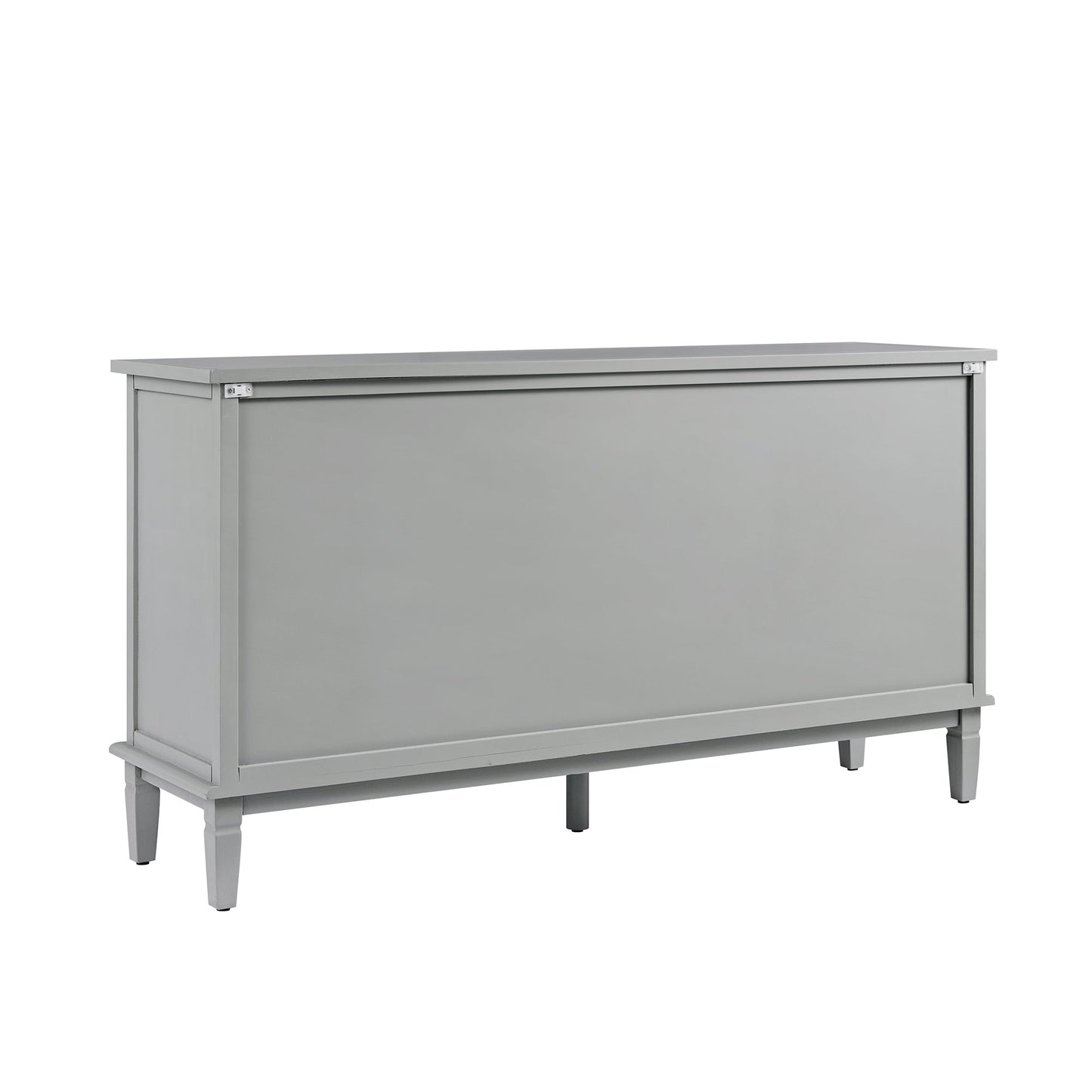 Commode large à 6 tiroirs sculptée Chantilly gris moyen