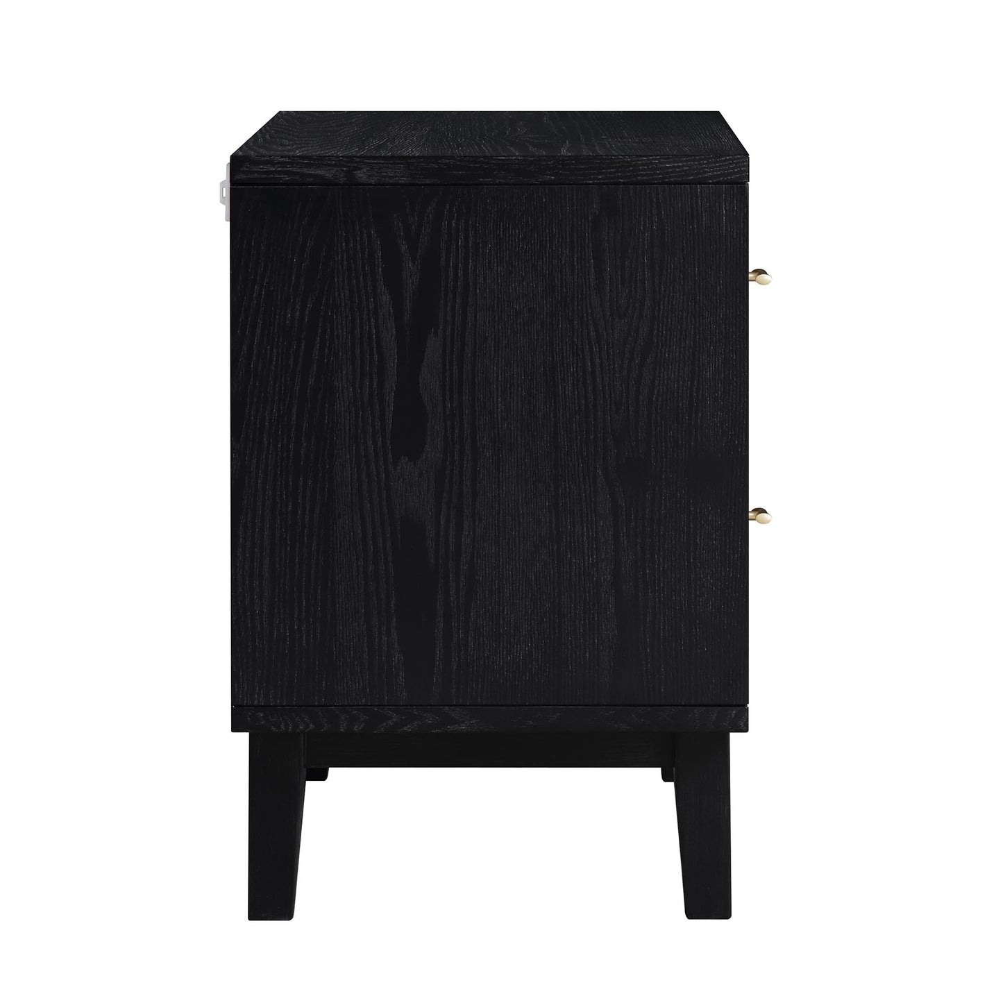 Table de chevet sculptée Bianca Chip, bronze antique et noir