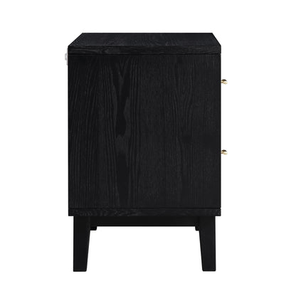 Table de chevet sculptée Bianca Chip, bronze antique et noir