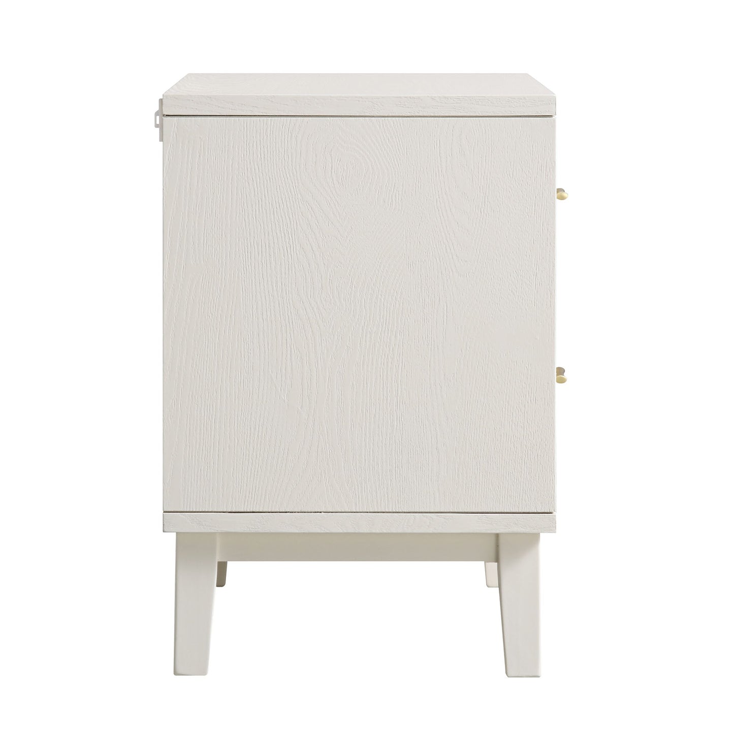 Table de chevet sculptée Bianca Chip, beige sable et ivoire