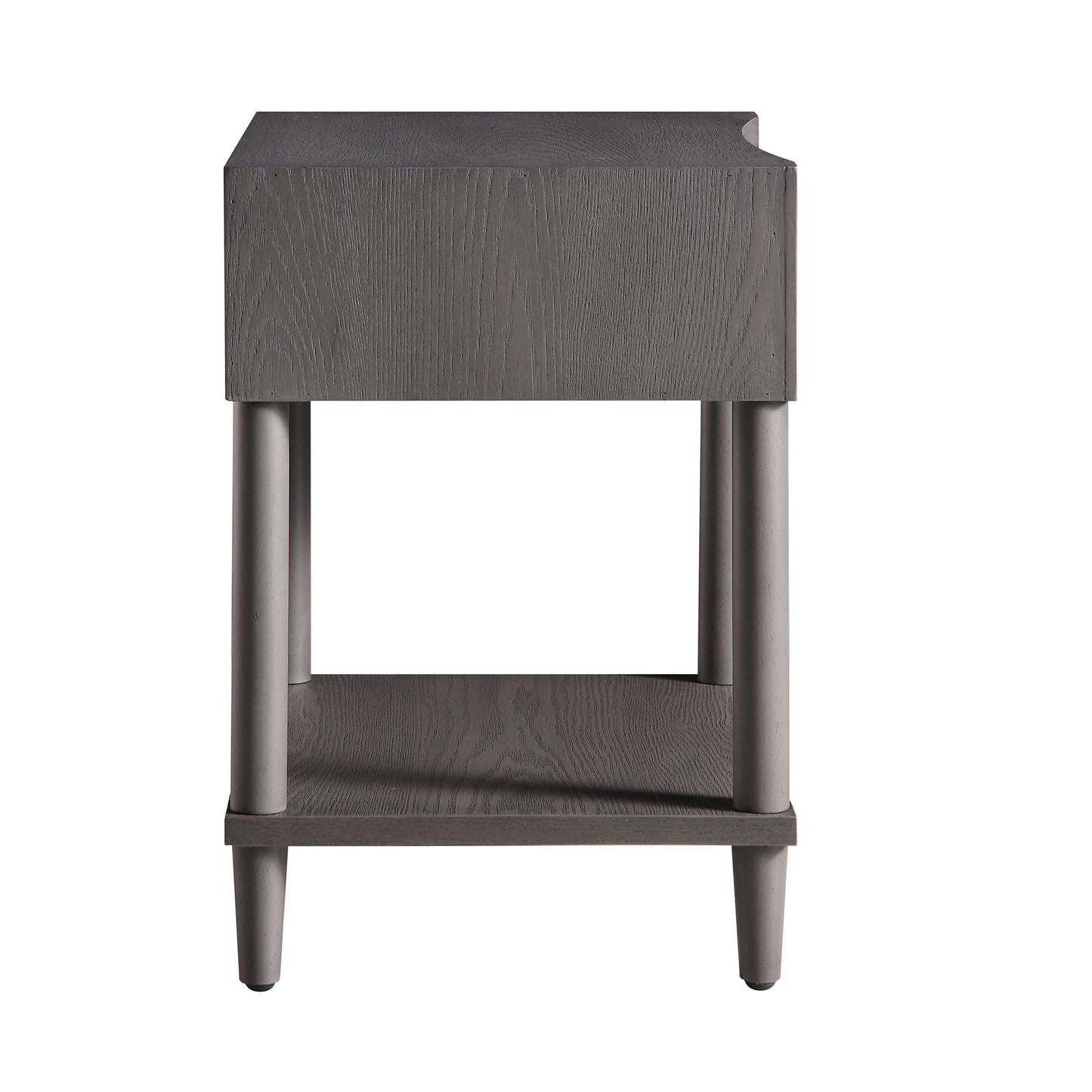 Table de chevet concave Thalia à 1 tiroir, chêne argenté