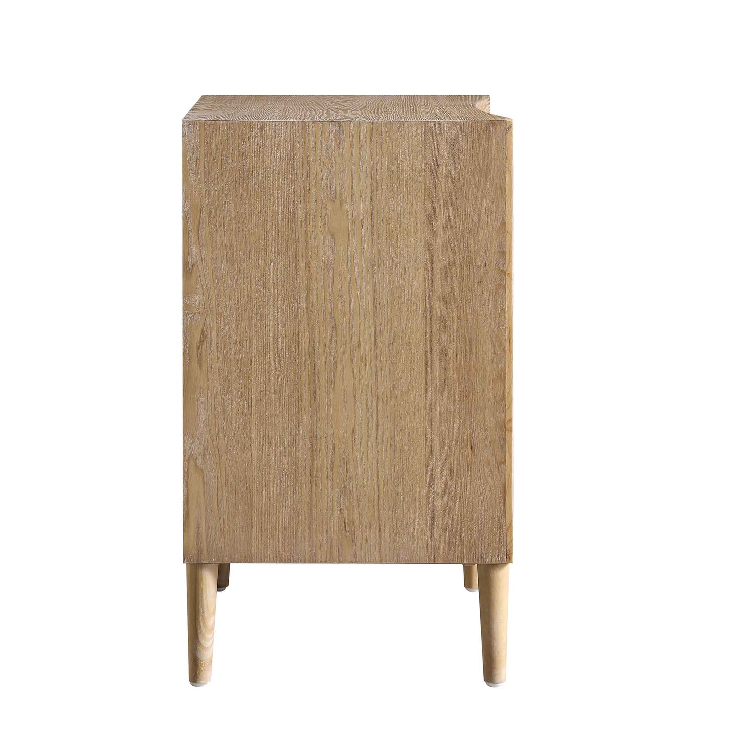 Table de chevet concave à 3 tiroirs Thalia, naturel