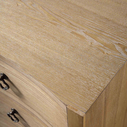 Table de chevet concave à 3 tiroirs Thalia, naturel